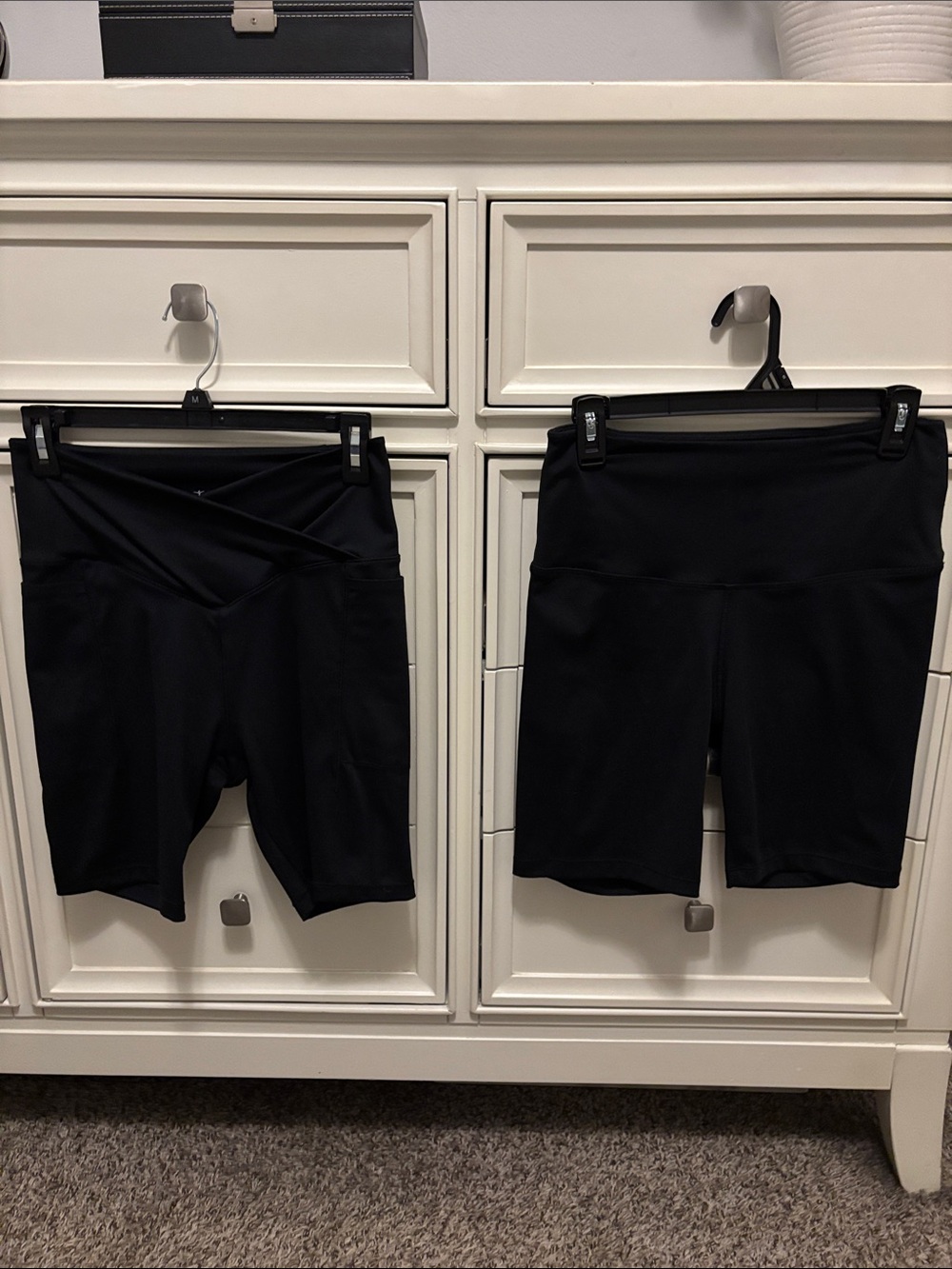 Danskin Black Mid-Rise Biker Stretch Fitted Shorts - Two Set